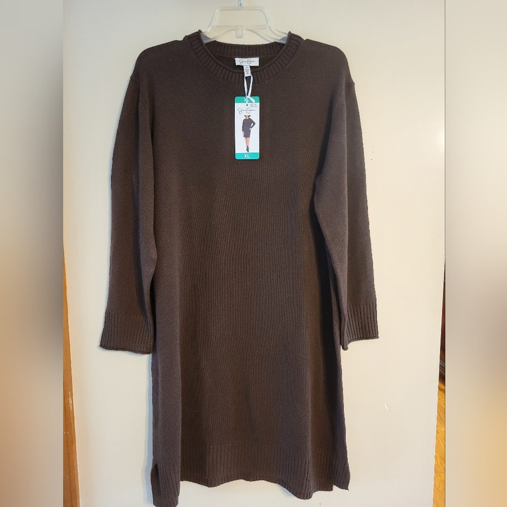 Jessica Simpson X-Large Women's Long Sleeve Cozy Knit Sweater Mini Dress